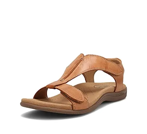 Taos women's leather sandal with arch support and adjustable strap