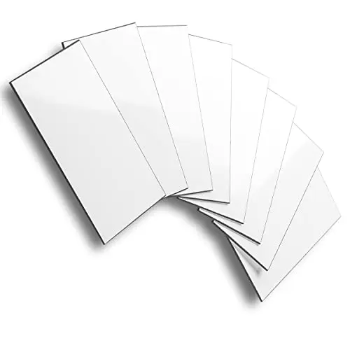 AULIGET 100-piece polished white PVC peel and stick subway backsplash