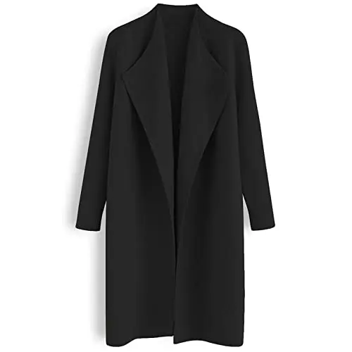 Chicwish Women's Classy Black Open Front Knit Coat Cardigan