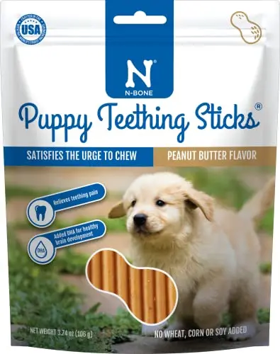 N-Bone Puppy Teething Sticks in peanut butter flavor