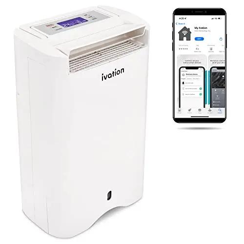 Ivation Smart WiFi Dehumidifier with digital display and compact design