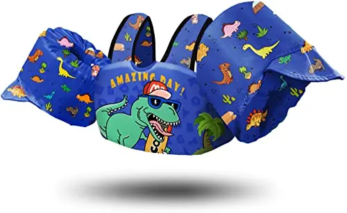 Chriffer Dark Blue kids swim vest with cute ducky design