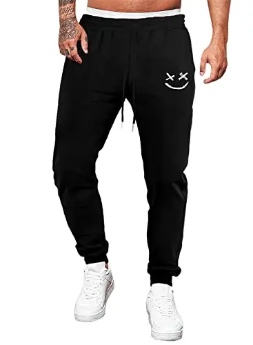 JMIERR Men's Tapered Joggers in black, showing slim fit and pocket details