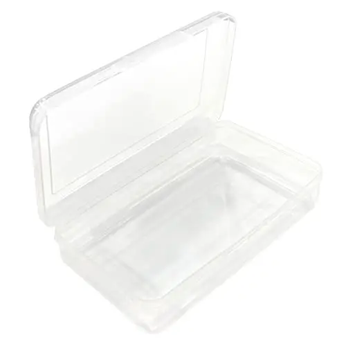 Ykimok single large clear blue plastic pencil box with a snap-tight lid
