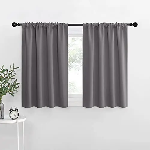 NICETOWN Grey Blackout Curtains for a small kitchen sink window