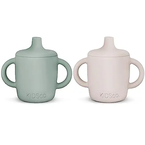 KIDSco. silicone sippy cups two-pack with double handles