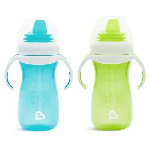 Munchkin Gentle Transition sippy cup two-pack blue and green