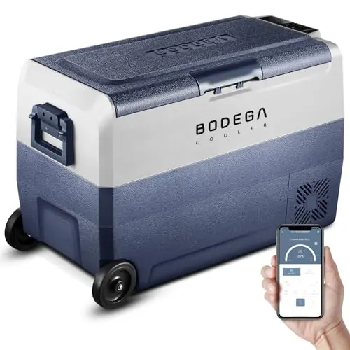 BODEGA 64QT dual zone car refrigerator with app control features