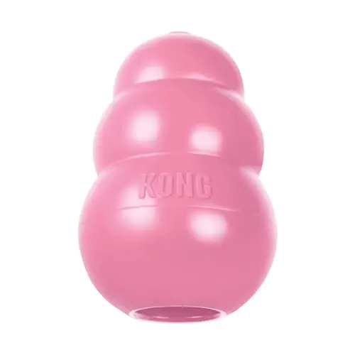 KONG pink puppy teething rubber toy
