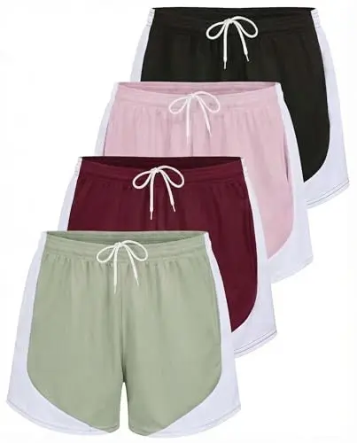 Real Essentials active athletic mesh shorts in a 4-pack for gym and workout use