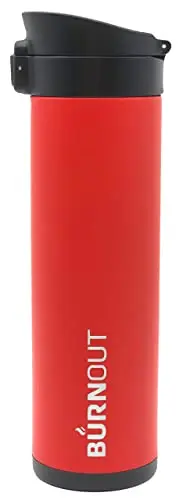 BURNOUT Temperature Regulating Smart Mug with pop top lid, 16 oz in red