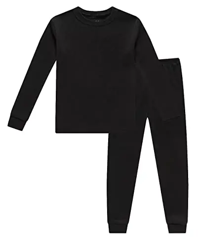 KikizYe solid color cotton pajama set for toddlers