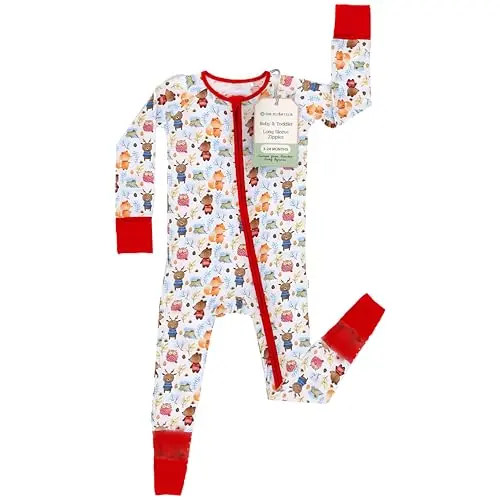 THE PLUSH CLUB viscose bamboo baby pajama romper with zipper