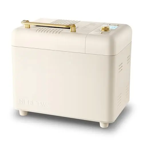 Neretva 15-in-1 bread maker in white with auto nut dispenser