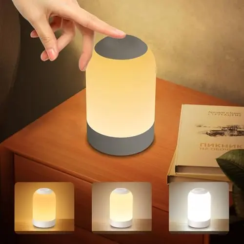 G Keni egg-shaped night light with timer feature in a kids room