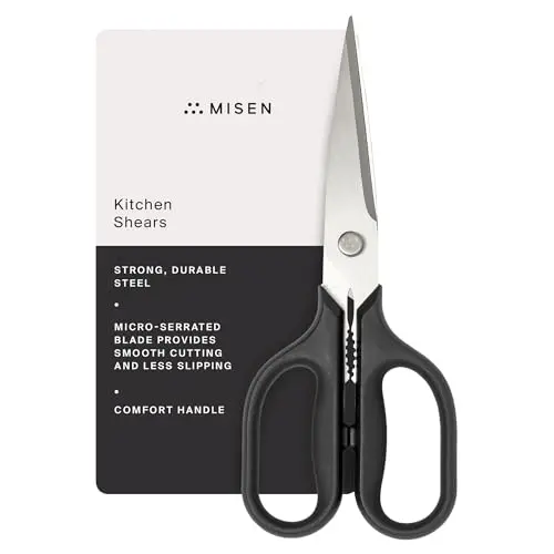 Misen Heavy Duty Kitchen Shears with black ambidextrous handle