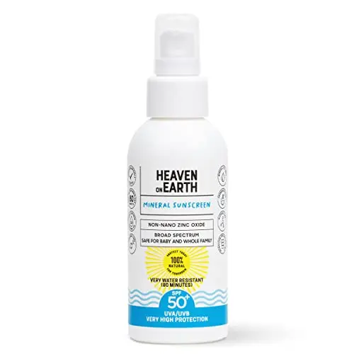 Natural and Vegan SPF 50+ mineral sunscreen bottle