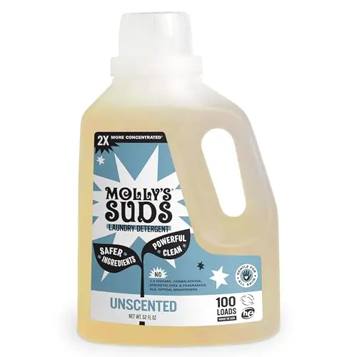 Molly's Suds unscented liquid laundry detergent for sensitive skin
