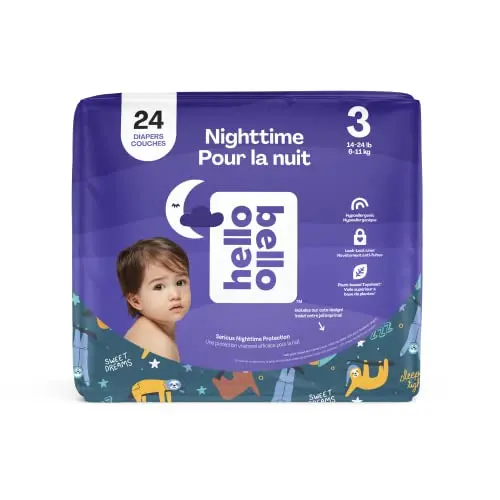 Hello Bello Premium Overnight Baby Diapers pack with cute sloth design