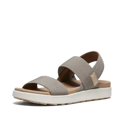 KEEN Elle backstrap wedge sandals being worn while walking