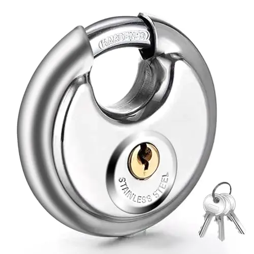 Vervida stainless steel disc lock with three included keys