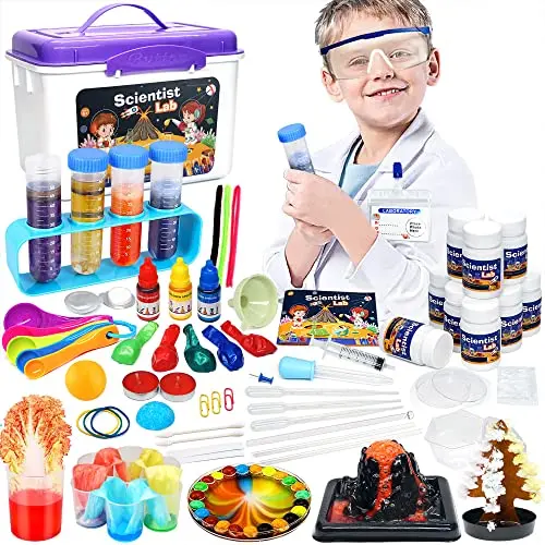 Educational Science Kit for Kids with Lab Coat and 56 experiments