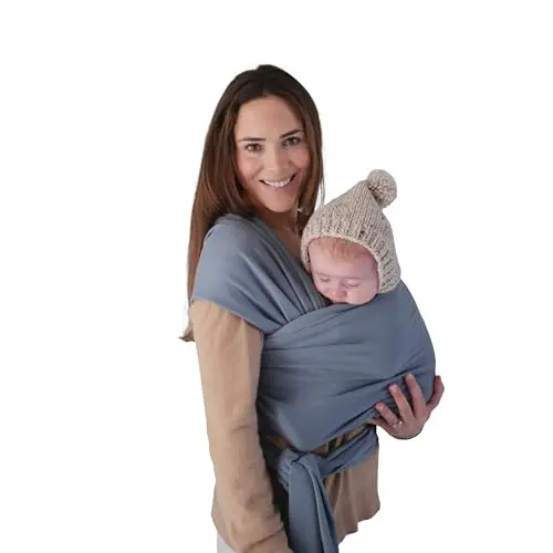 mushie Baby Wrap Carrier in Tradewinds