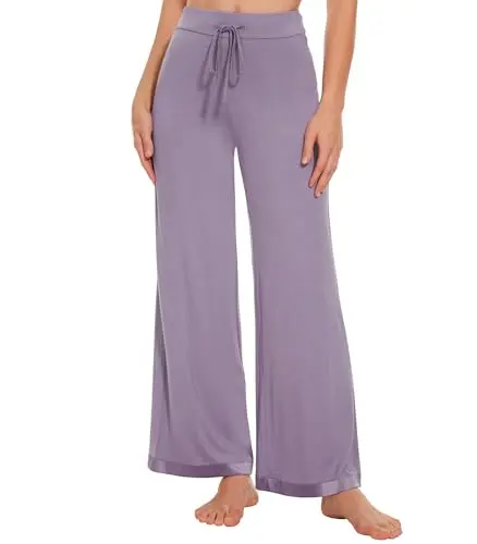 WiWi Wide Leg Palazzo Pajama Pants in violet