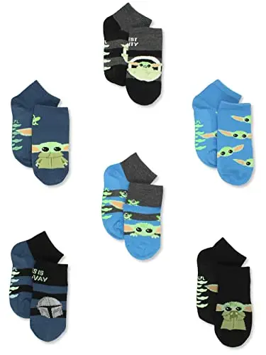 Disney Baby-Boys Star Wars The Mandalorian Baby Yoda toddler gripper socks, 6-pack
