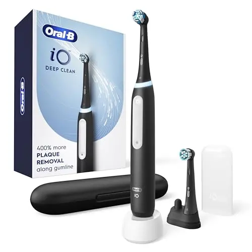 Oral-B iO Series 3 Deep Clean rechargeable electric toothbrush in black with travel case.