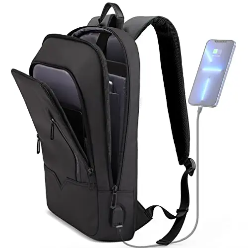 hk Black Slim Business Laptop Backpack