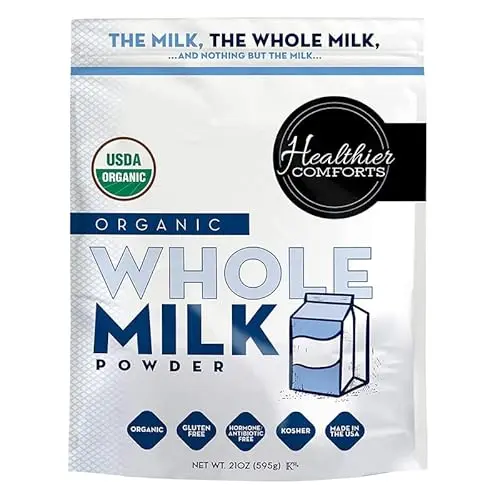 Healthier Comforts bag of certified USDA Organic whole milk powder