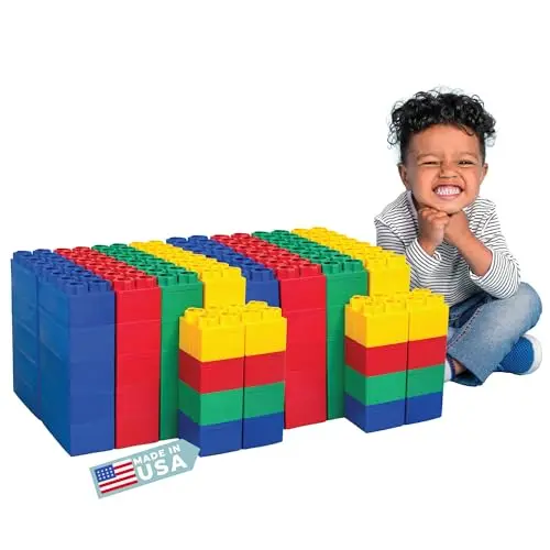 BiggoBlocks 96-piece set of large, hollow plastic building blocks
