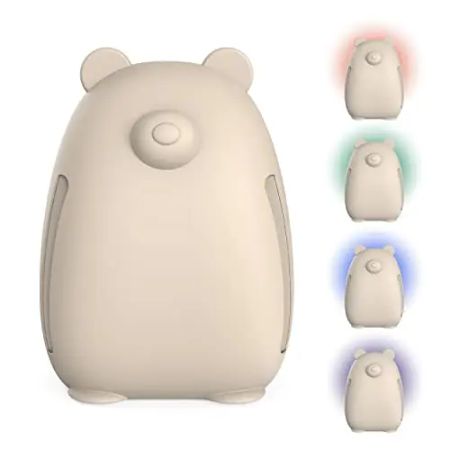 Pure Enrichment PureBaby air purifier shaped like a bear in Sweet Oat color