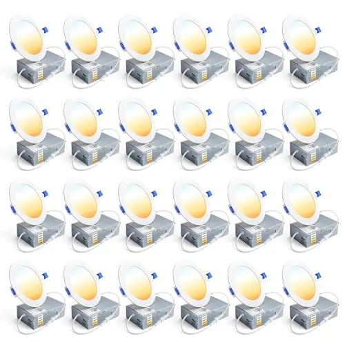 Ensenior 24-pack of 4-inch ultra-thin recessed ceiling lights