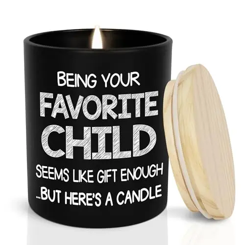 TEEZWONDER 'Your Favorite Child' scented candle in a glass jar with vanilla lavender scent