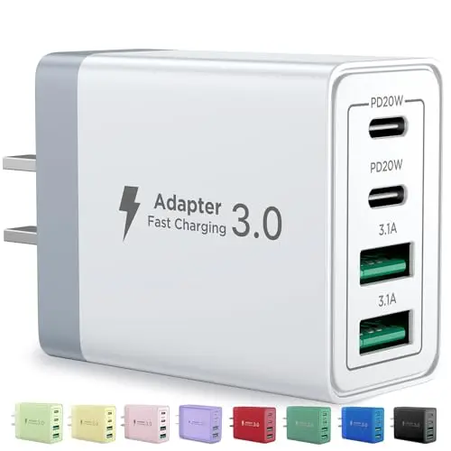 Aioneus white compact cube USB C charger block with 4 ports