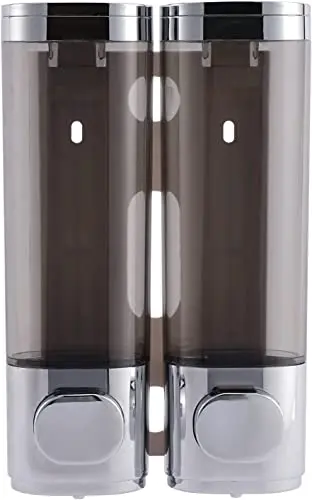Little World round 2-chamber soap dispenser in silver