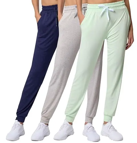 Real Essentials 3-pack women's lounge joggers in assorted colors