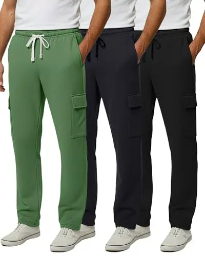 Real Essentials Tech Fleece Cargo Sweatpants with multiple pockets