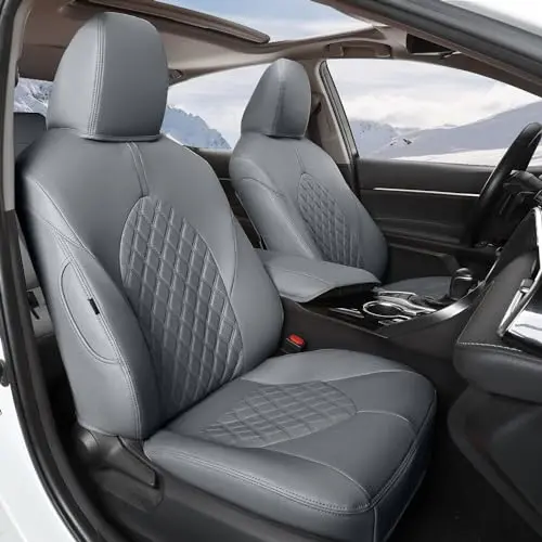 GIANT PANDA gray faux leather car seat covers for Toyota Camry Nightshade