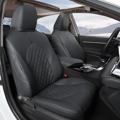 GIANT PANDA black faux leather car seat covers for Toyota Camry Hybrid