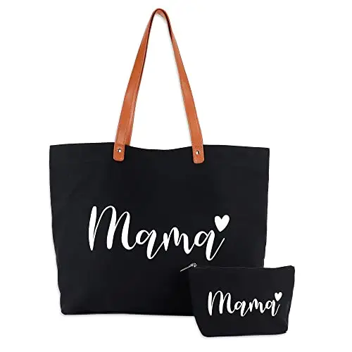 Lamyba new mom tote gift set with matching makeup bag