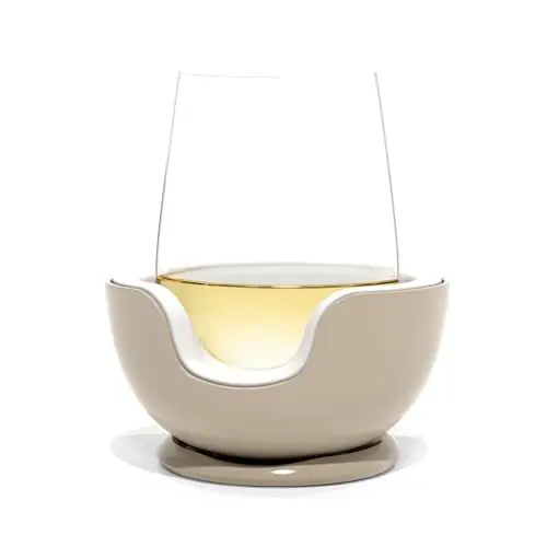 VoChill Stemless Wine Glass Chiller in Sand color