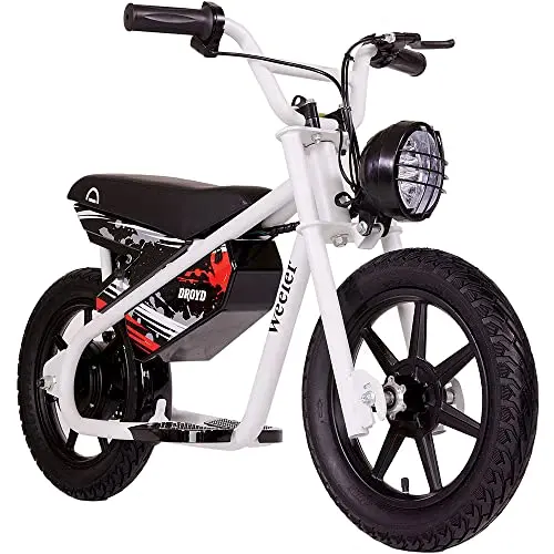 Droyd Weeler electric mini bike for kids in blue with 15-inch tires