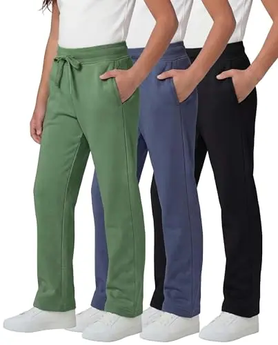 Real Essentials Girls' Fleece Sweatpants 3-pack product image