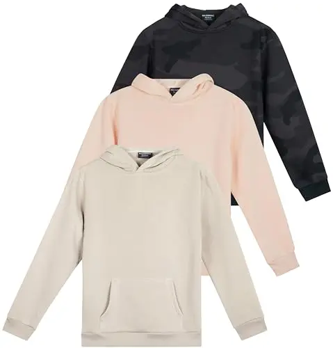 Real Essentials Girls Hoodie 3-Pack in multiple colors