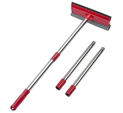 DSV Standard red window squeegee kit with telescopic stainless steel pole