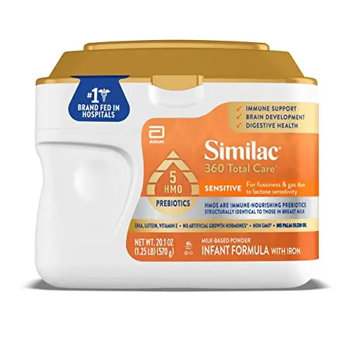 Similac 360 Total Care Sensitive infant formula powder tub