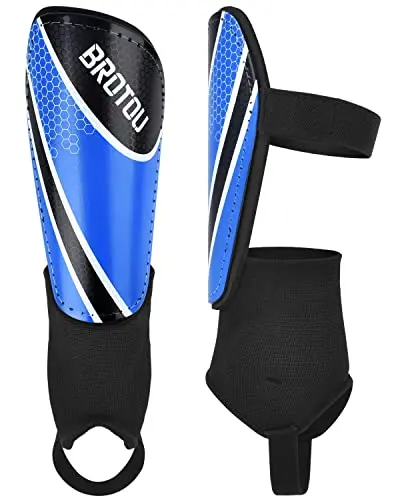BROTOU youth soccer shin guards with ankle and calf support